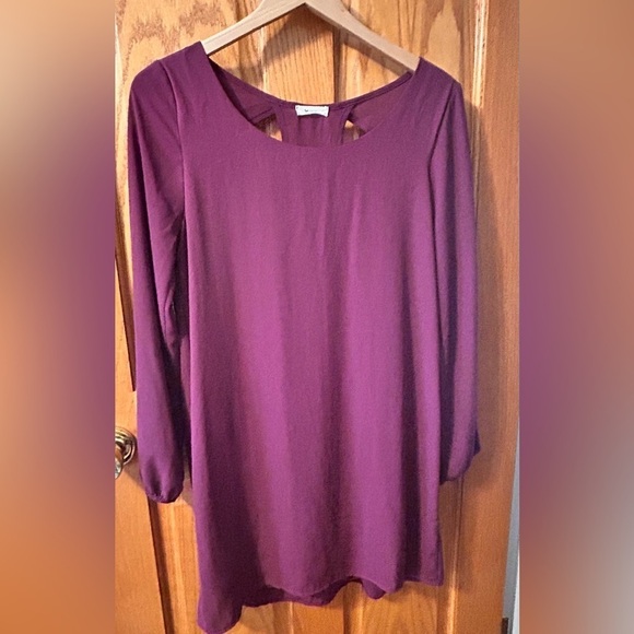 Anthropologie Everly Magenta Shift Long Sleeve Dress Size M - Picture 3 of 7